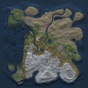 Thumbnail Rust Map: Procedural Map, Size: 3600, Seed: 984680, 15 Monuments