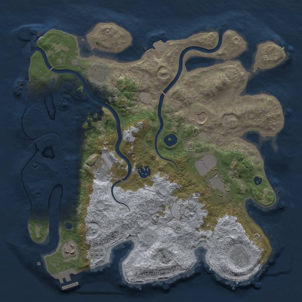 Rust Map: Procedural Map, Size: 3600, Seed: 984680, 15 Monuments