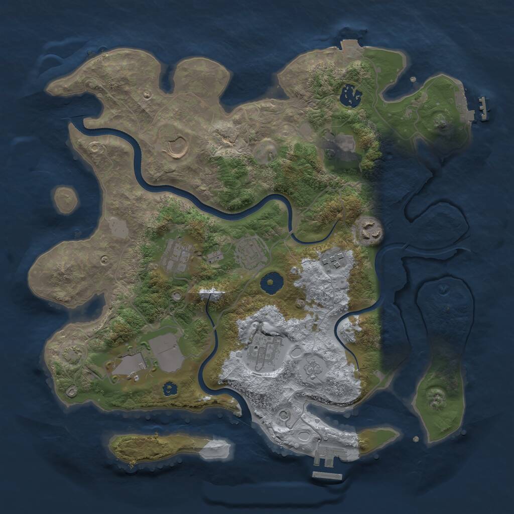 Rust Map: Procedural Map, Size: 3500, Seed: 1755922089, 15 Monuments
