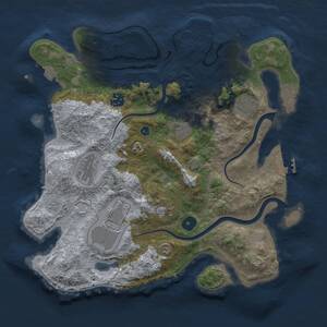Thumbnail Rust Map: Procedural Map, Size: 3500, Seed: 1932574171, 13 Monuments