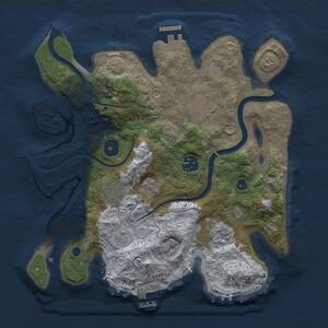 Thumbnail Rust Map: Procedural Map, Size: 3000, Seed: 858392115, 11 Monuments
