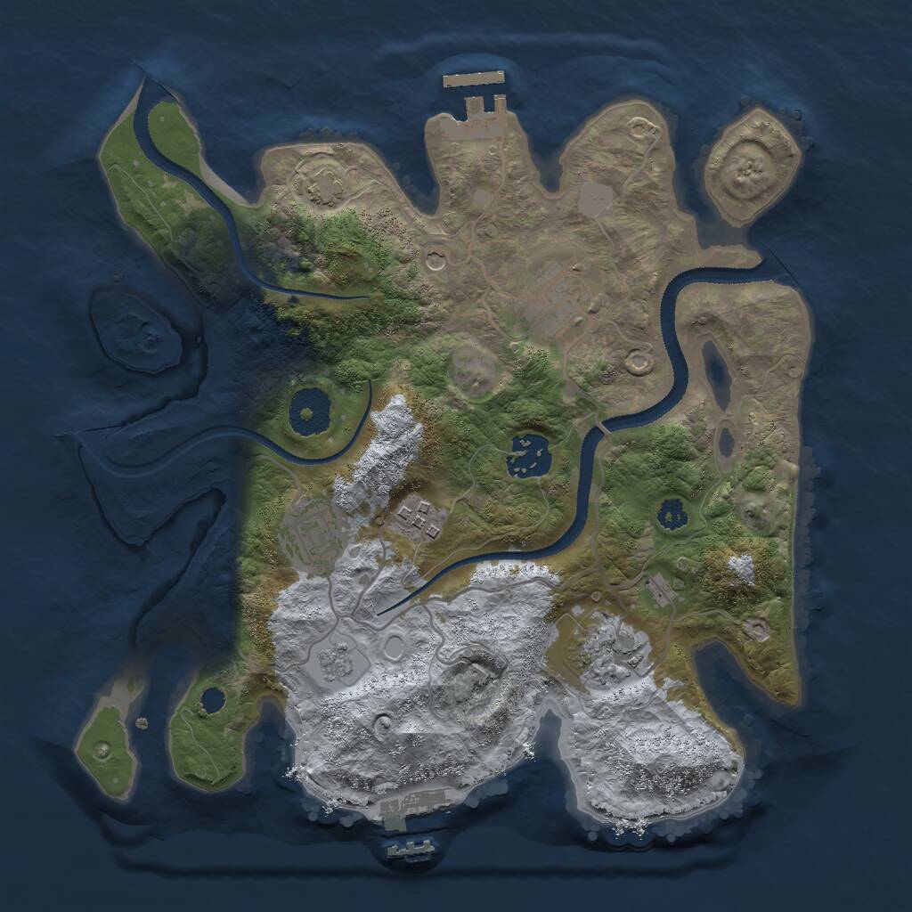 Rust Map: Procedural Map, Size: 3000, Seed: 858392115, 11 Monuments