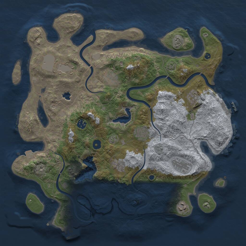 Rust Map: Procedural Map, Size: 4000, Seed: 177295300, 15 Monuments