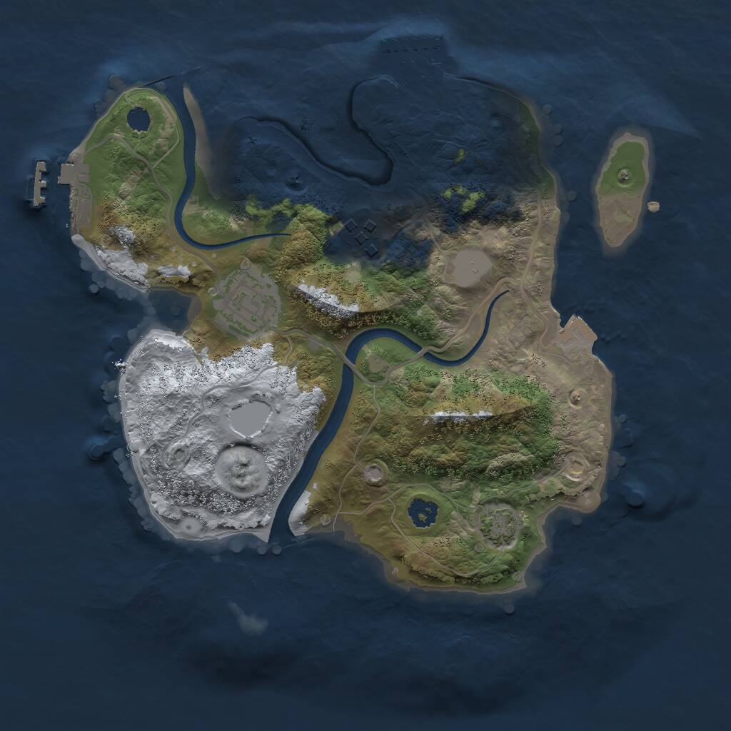 Rust Map: Procedural Map, Size: 2500, Seed: 832448585, 6 Monuments