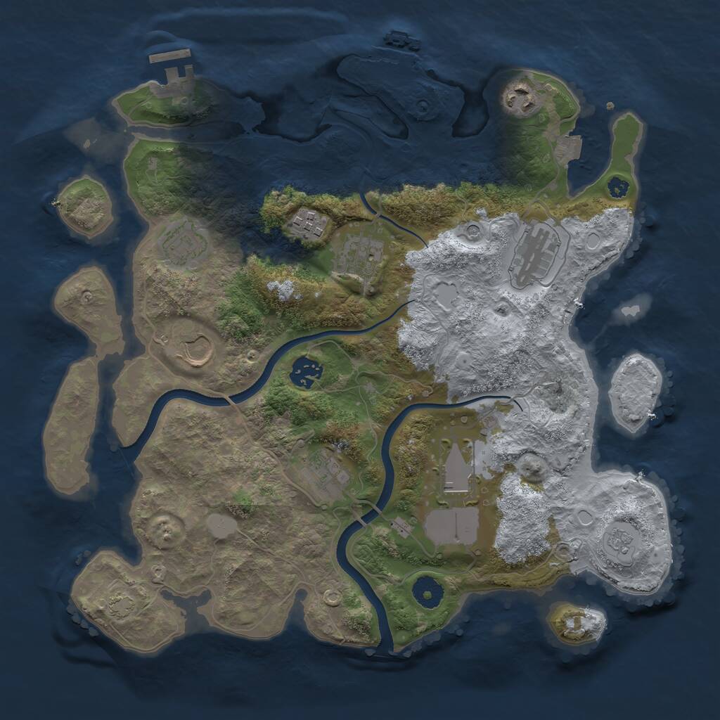 Rust Map: Procedural Map, Size: 3500, Seed: 6234629, 15 Monuments