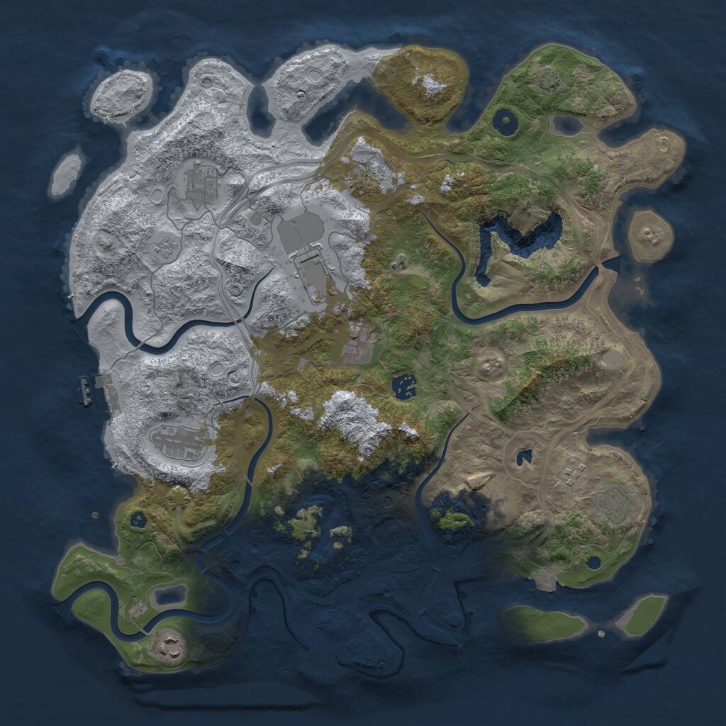 Rust Map: Procedural Map, Size: 4250, Seed: 260461997, 16 Monuments