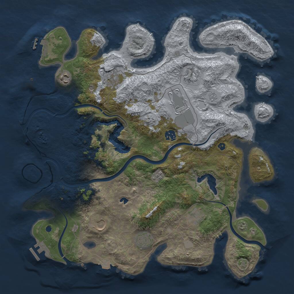 Rust Map: Procedural Map, Size: 4000, Seed: 1197785735, 15 Monuments