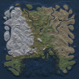 Thumbnail Rust Map: Procedural Map, Size: 6000, Seed: 7850684, 16 Monuments
