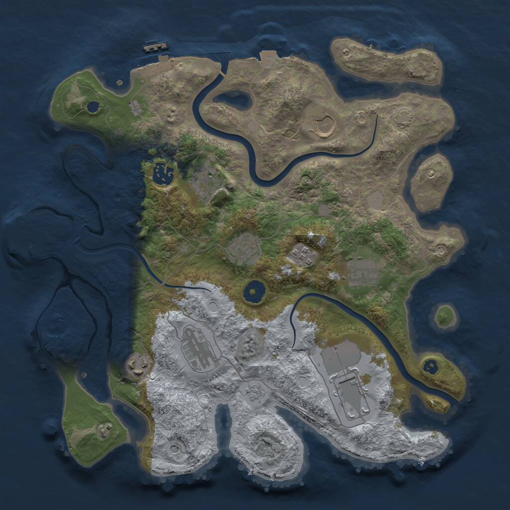 Rust Map: Procedural Map, Size: 3500, Seed: 112699744, 15 Monuments
