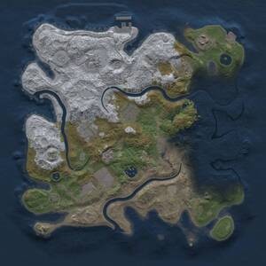 Thumbnail Rust Map: Procedural Map, Size: 3500, Seed: 546750515, 15 Monuments