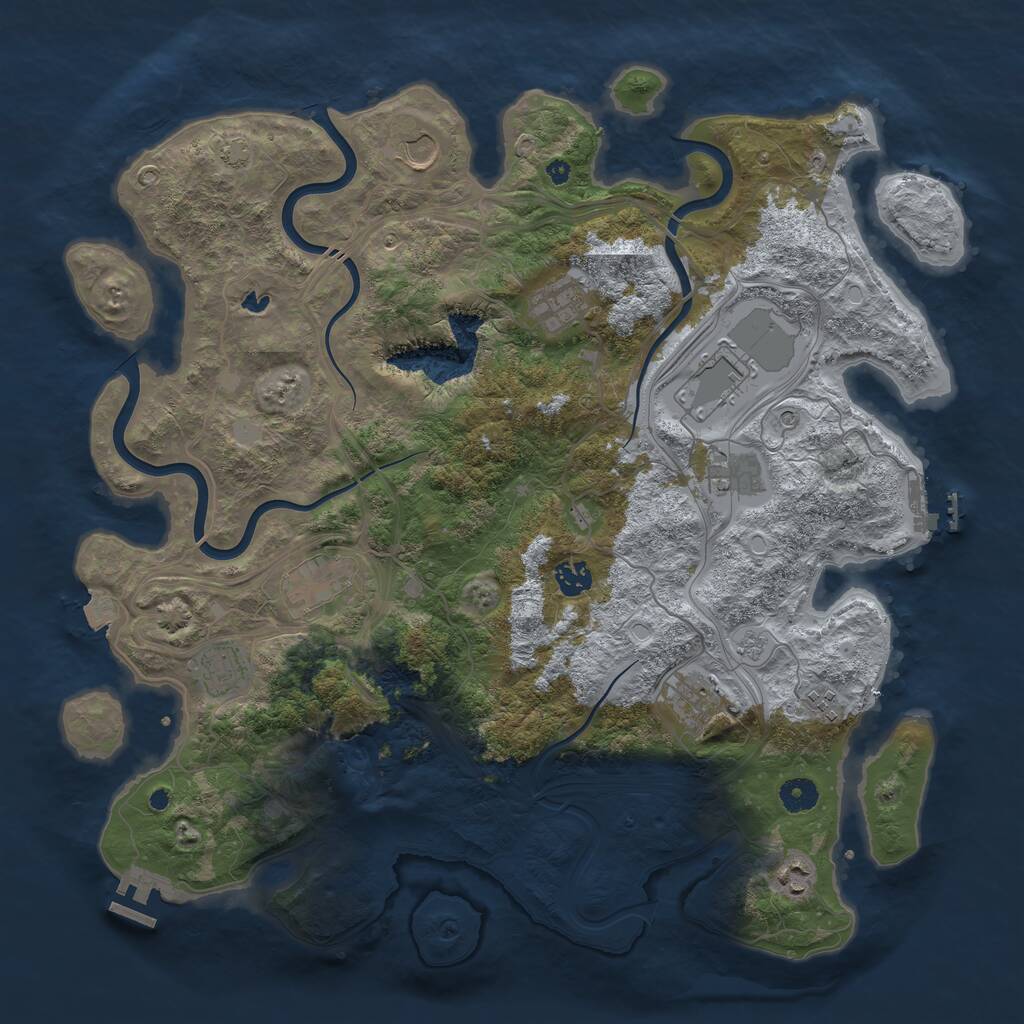 Rust Map: Procedural Map, Size: 4250, Seed: 1375792563, 16 Monuments
