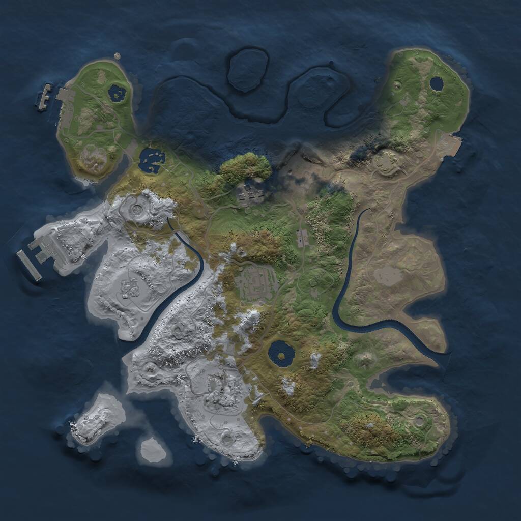 Rust Map: Procedural Map, Size: 3000, Seed: 1725352841, 11 Monuments