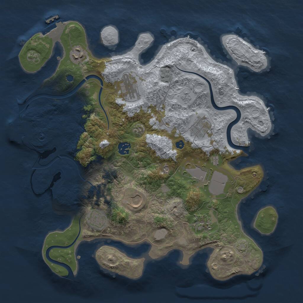 Rust Map: Procedural Map, Size: 3500, Seed: 276808334, 15 Monuments
