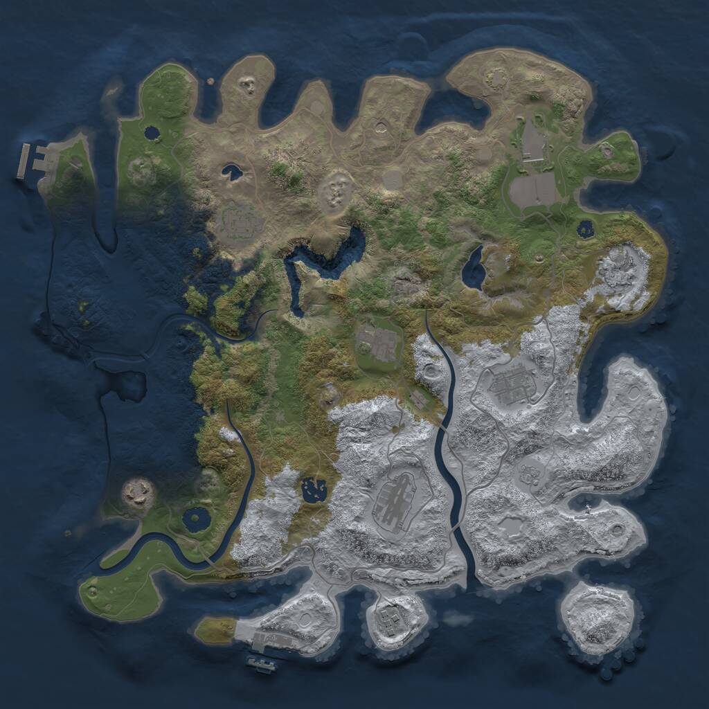 Rust Map: Procedural Map, Size: 4000, Seed: 1838387251, 15 Monuments