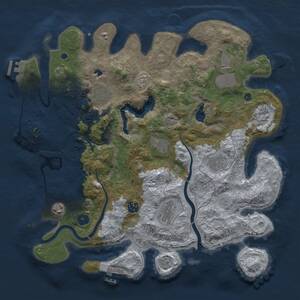 Thumbnail Rust Map: Procedural Map, Size: 4000, Seed: 1838387251, 15 Monuments