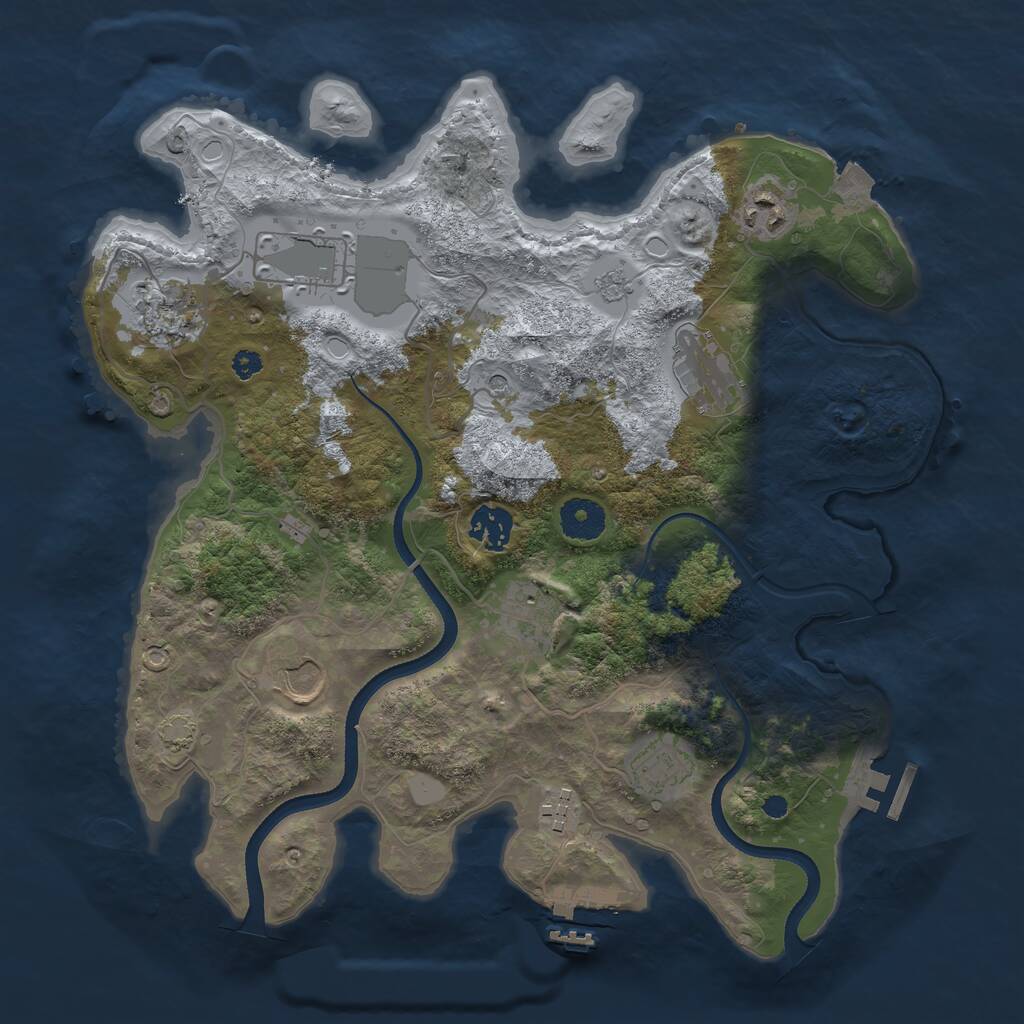 Rust Map: Procedural Map, Size: 3500, Seed: 194821562, 15 Monuments