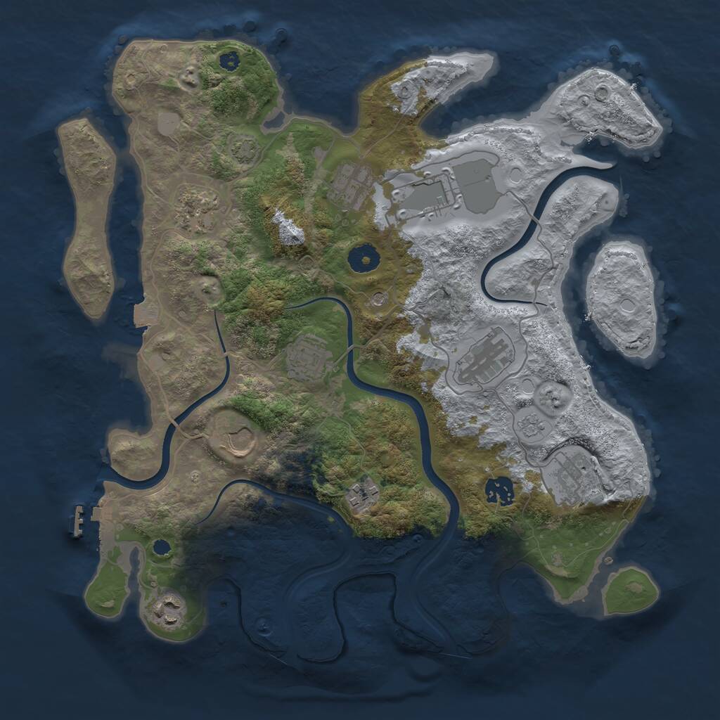 Rust Map: Procedural Map, Size: 3600, Seed: 62506, 15 Monuments