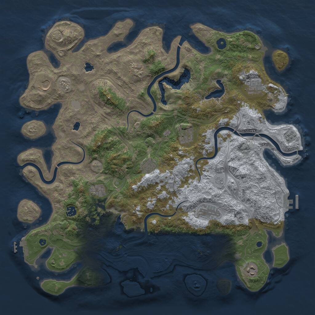 Rust Map: Procedural Map, Size: 4500, Seed: 56785, 16 Monuments
