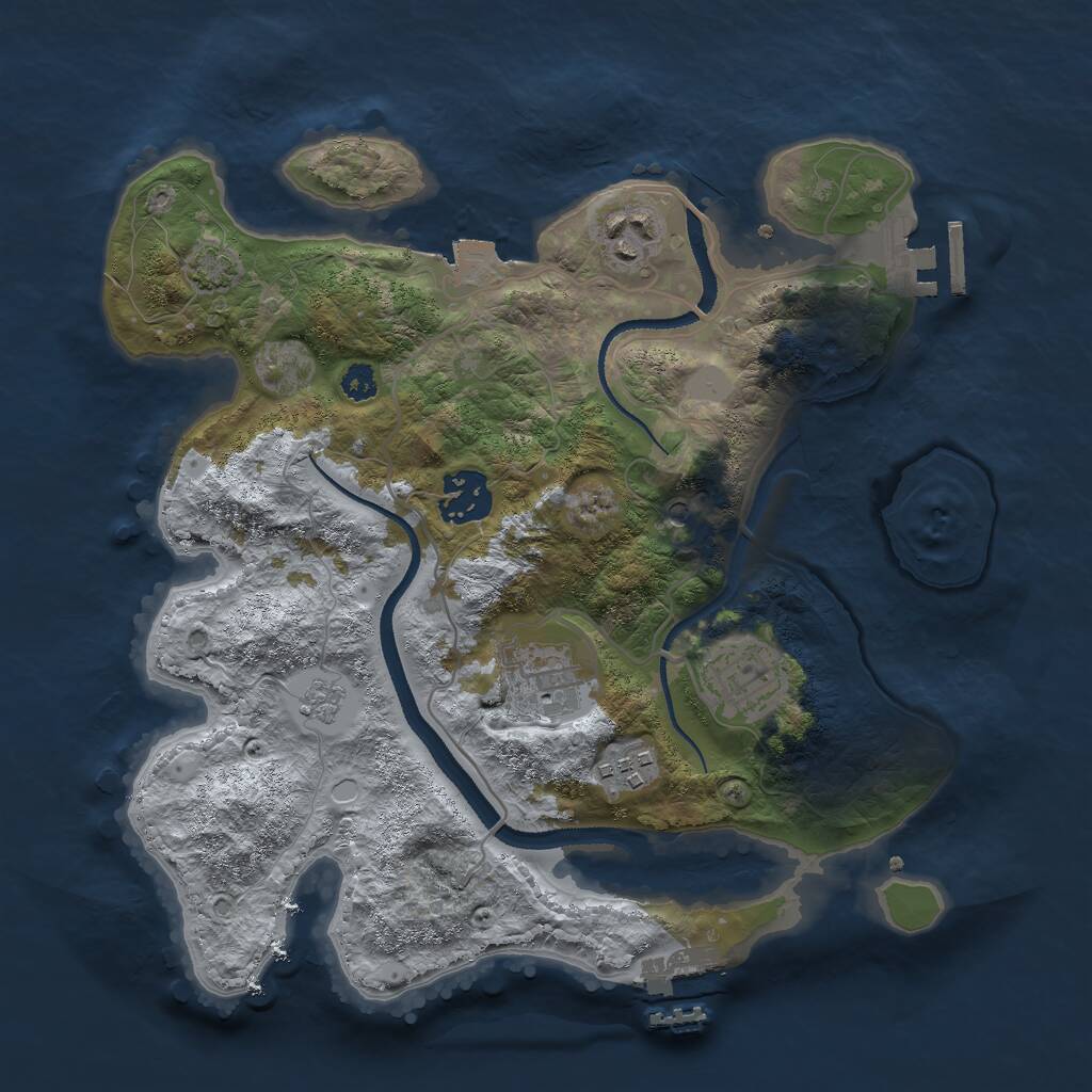 Rust Map: Procedural Map, Size: 3000, Seed: 11376, 11 Monuments