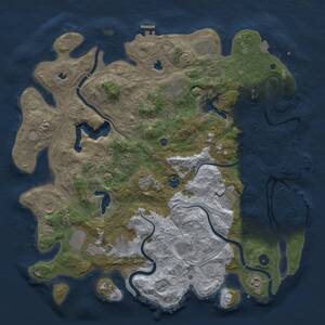 Thumbnail Rust Map: Procedural Map, Size: 4500, Seed: 1059500040, 17 Monuments