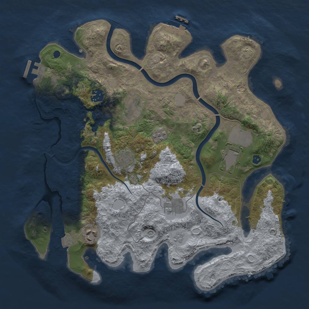 Rust Map: Procedural Map, Size: 3500, Seed: 1872935347, 13 Monuments