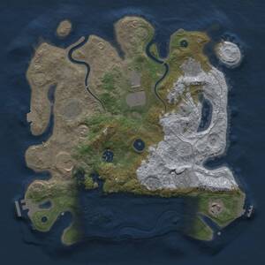 Thumbnail Rust Map: Procedural Map, Size: 3500, Seed: 320399709, 14 Monuments