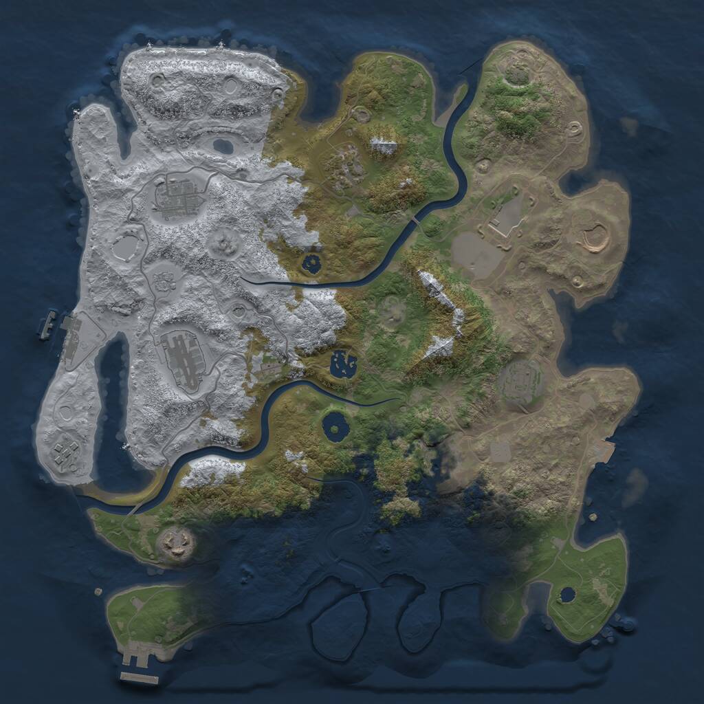 Rust Map: Procedural Map, Size: 3750, Seed: 269335976, 16 Monuments