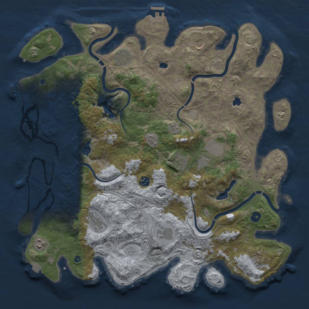 Rust Map: Procedural Map, Size: 4500, Seed: 1750237026, 16 Monuments