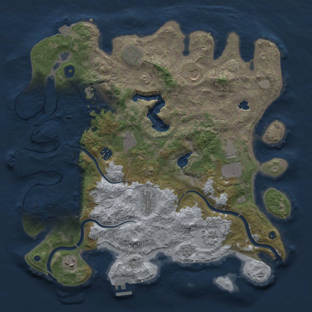 Rust Map: Procedural Map, Size: 4000, Seed: 2019665722, 16 Monuments