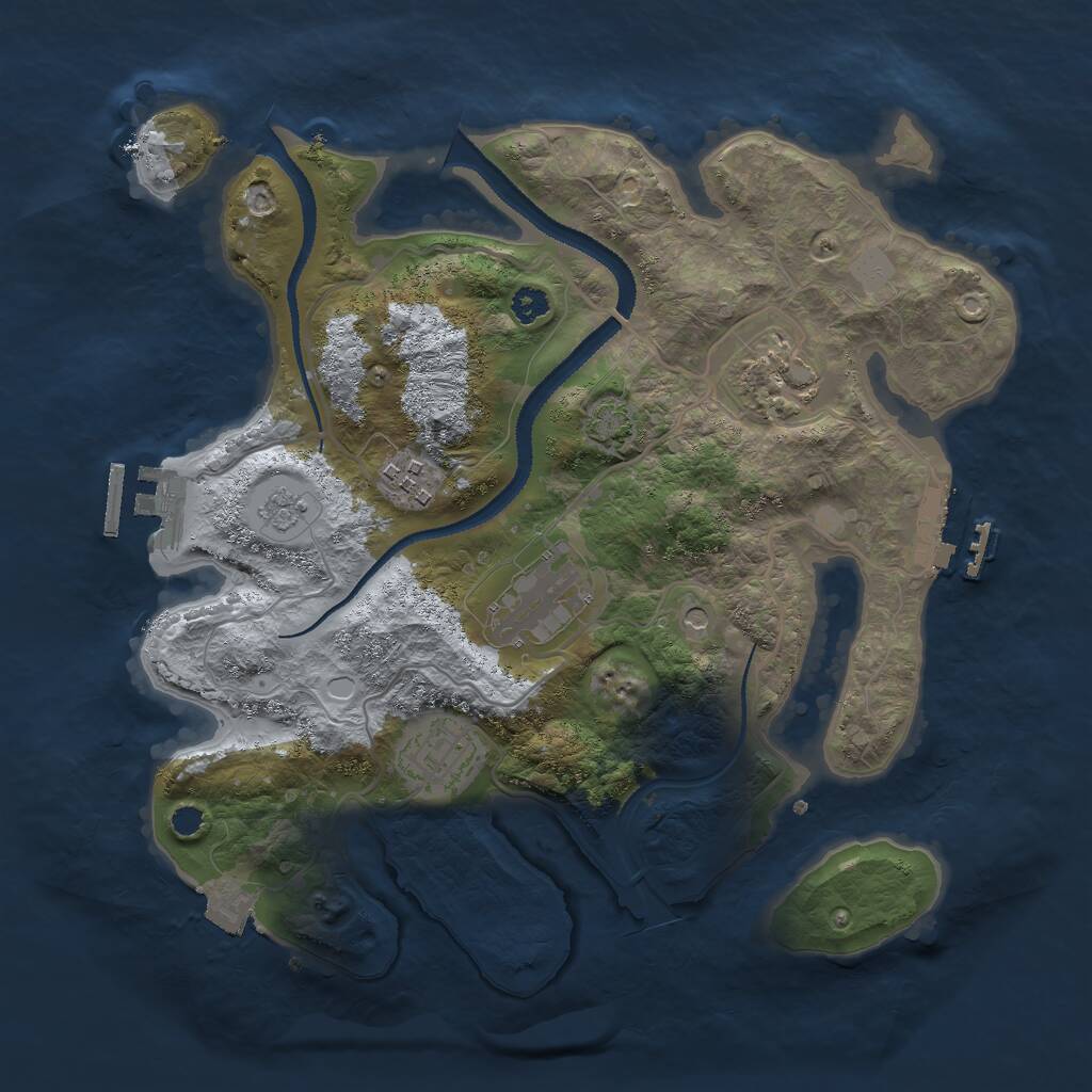 Rust Map: Procedural Map, Size: 3000, Seed: 2024611778, 10 Monuments