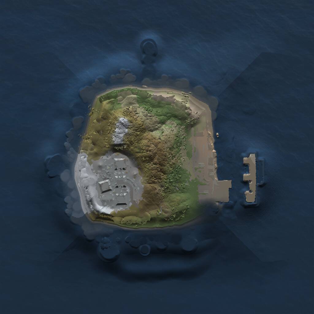 Rust Map: Procedural Map, Size: 1000, Seed: 1594665589, 3 Monuments