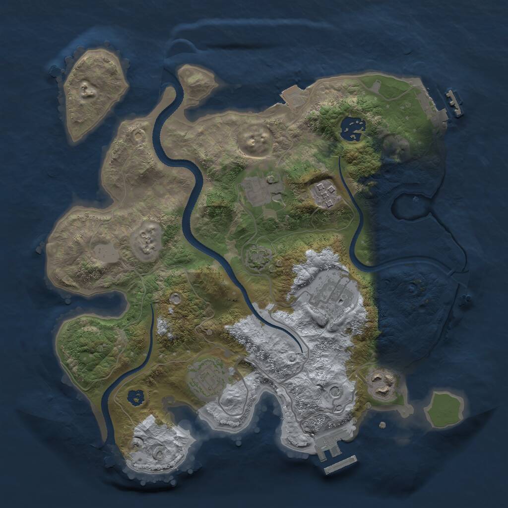 Rust Map: Procedural Map, Size: 3000, Seed: 1306072391, 11 Monuments