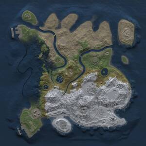 Thumbnail Rust Map: Procedural Map, Size: 3000, Seed: 1545049034, 10 Monuments