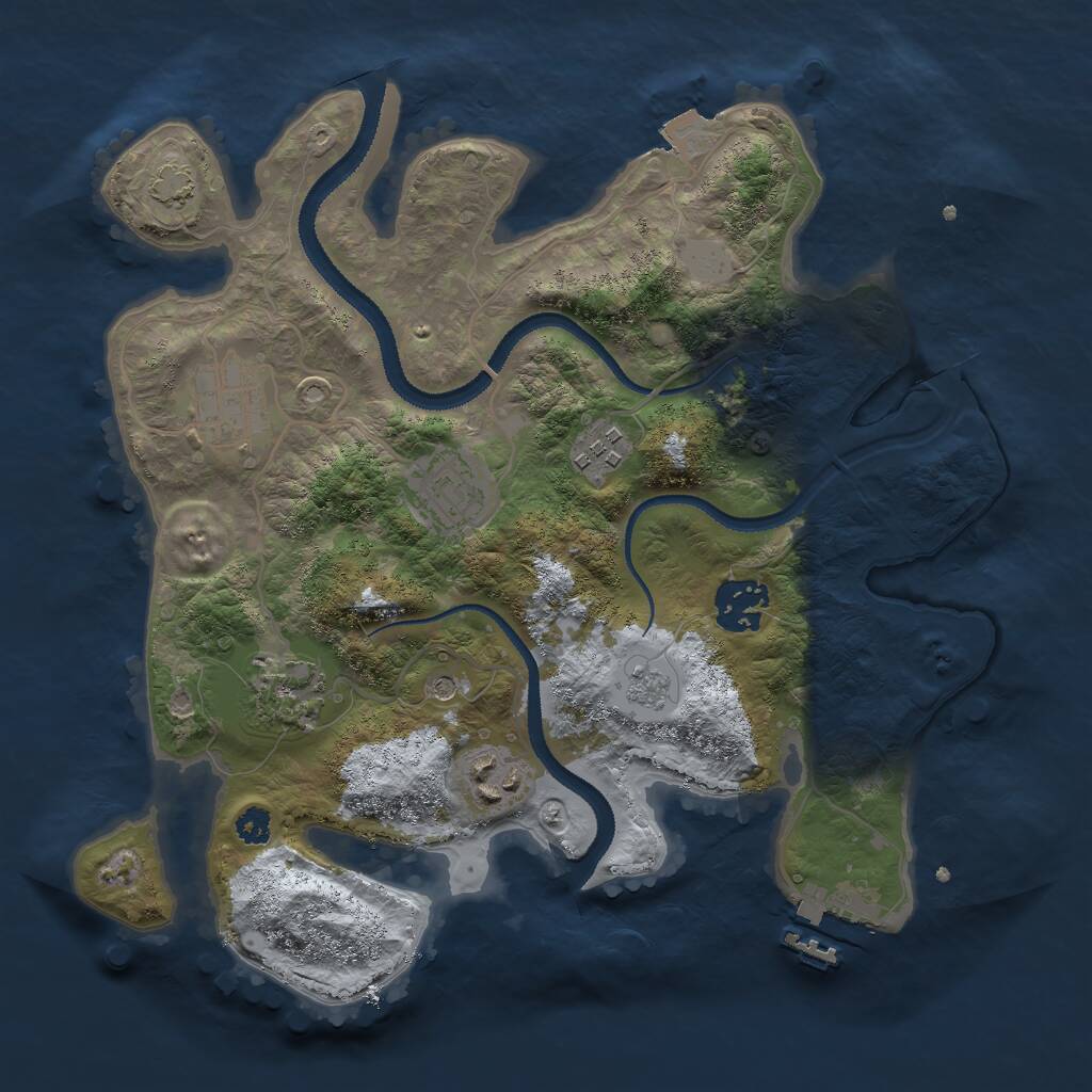 Rust Map: Procedural Map, Size: 3000, Seed: 1610564172, 11 Monuments