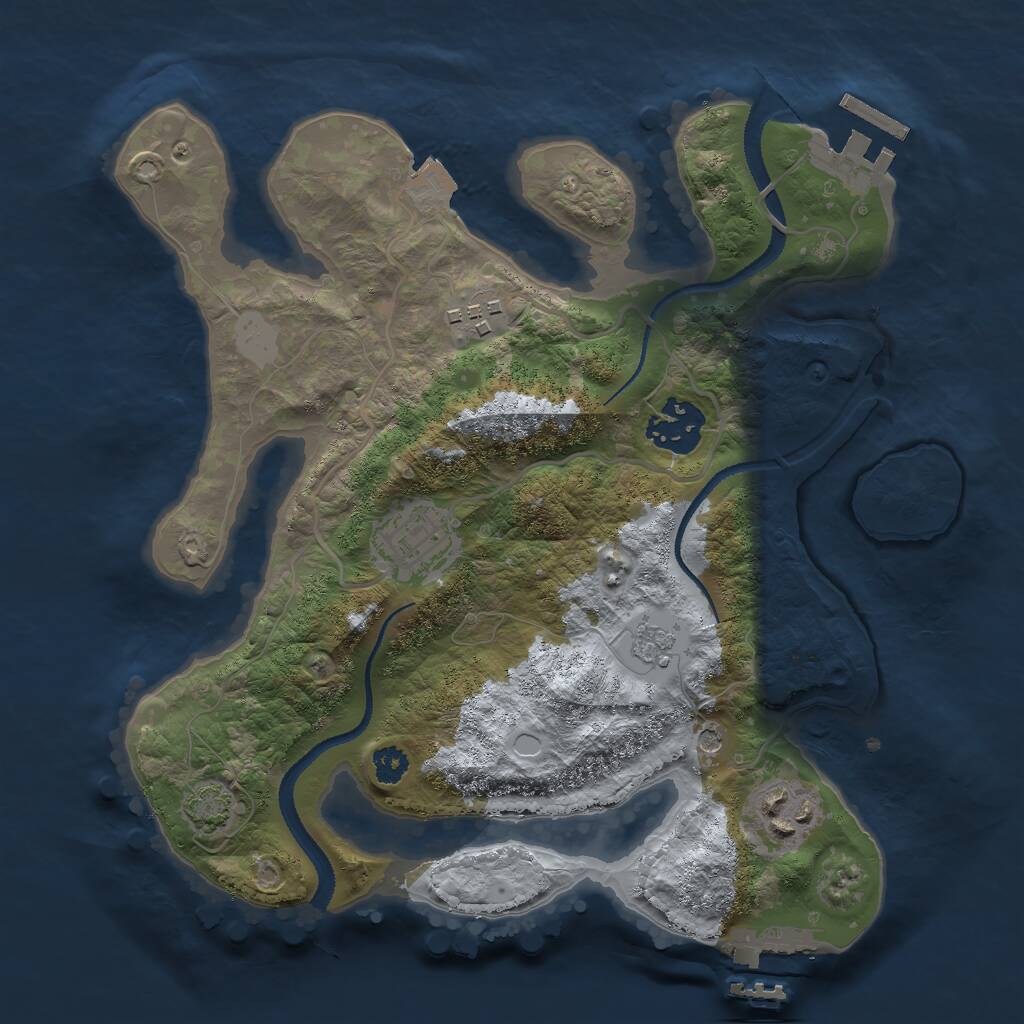 Rust Map: Procedural Map, Size: 2800, Seed: 507756960, 10 Monuments