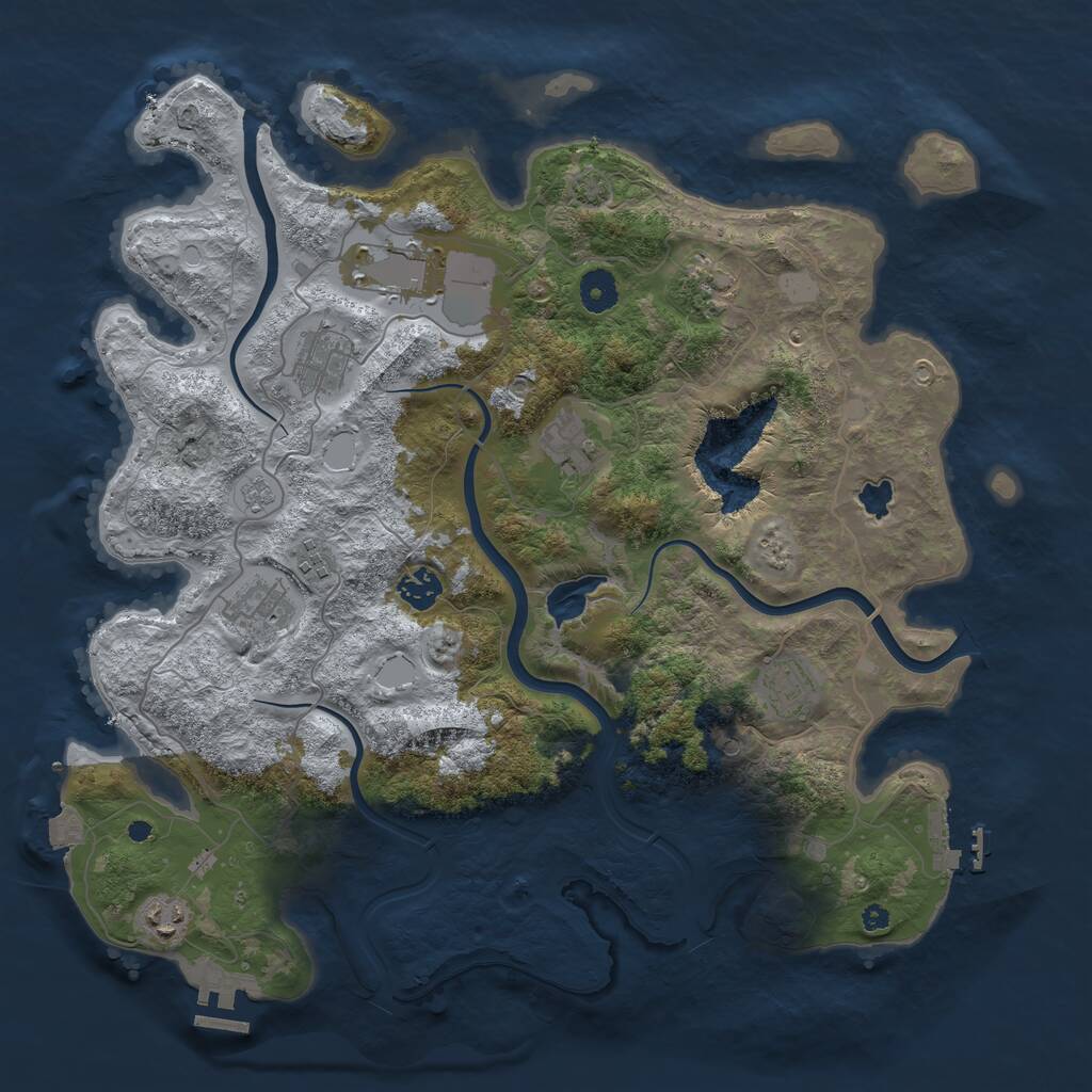 Rust Map: Procedural Map, Size: 4000, Seed: 2047379443, 15 Monuments