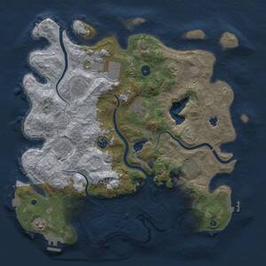 Thumbnail Rust Map: Procedural Map, Size: 4000, Seed: 2047379443, 15 Monuments