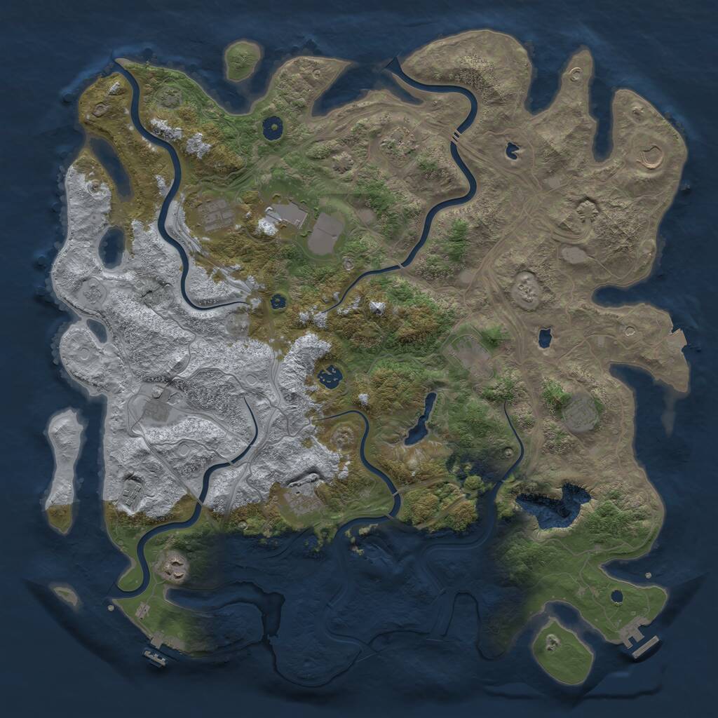 Rust Map: Procedural Map, Size: 4750, Seed: 1864159869, 17 Monuments