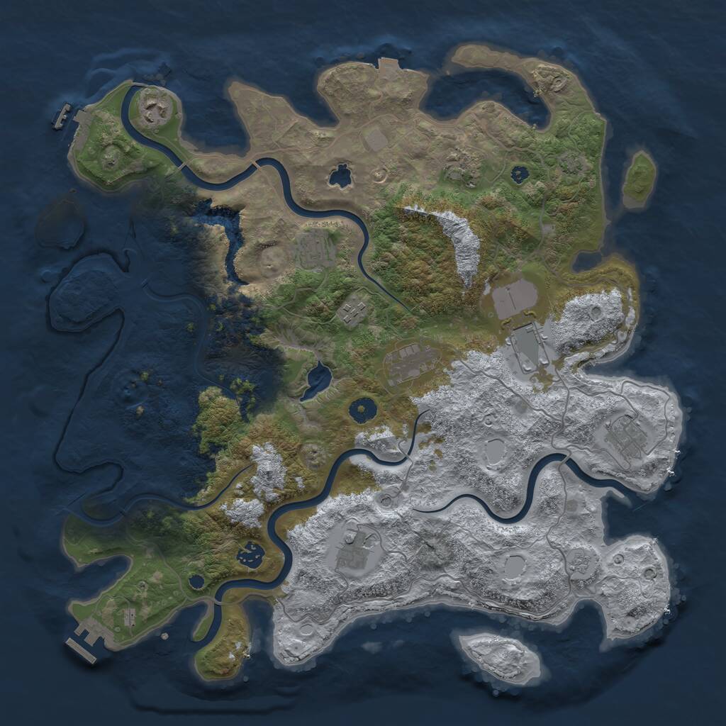 Rust Map: Procedural Map, Size: 4200, Seed: 69895048, 15 Monuments