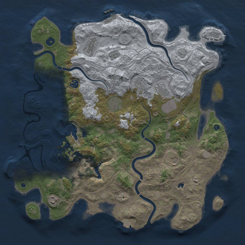 Rust Map: Procedural Map, Size: 4250, Seed: 623523, 14 Monuments
