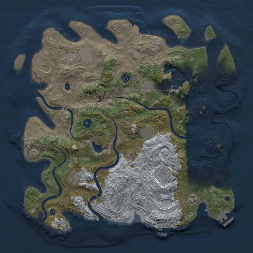Rust Map: Procedural Map, Size: 4250, Seed: 113762240, 16 Monuments