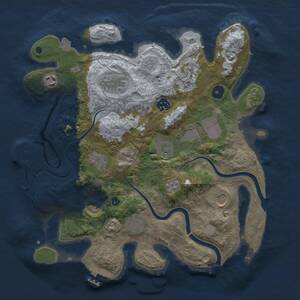 Thumbnail Rust Map: Procedural Map, Size: 3500, Seed: 971379974, 16 Monuments