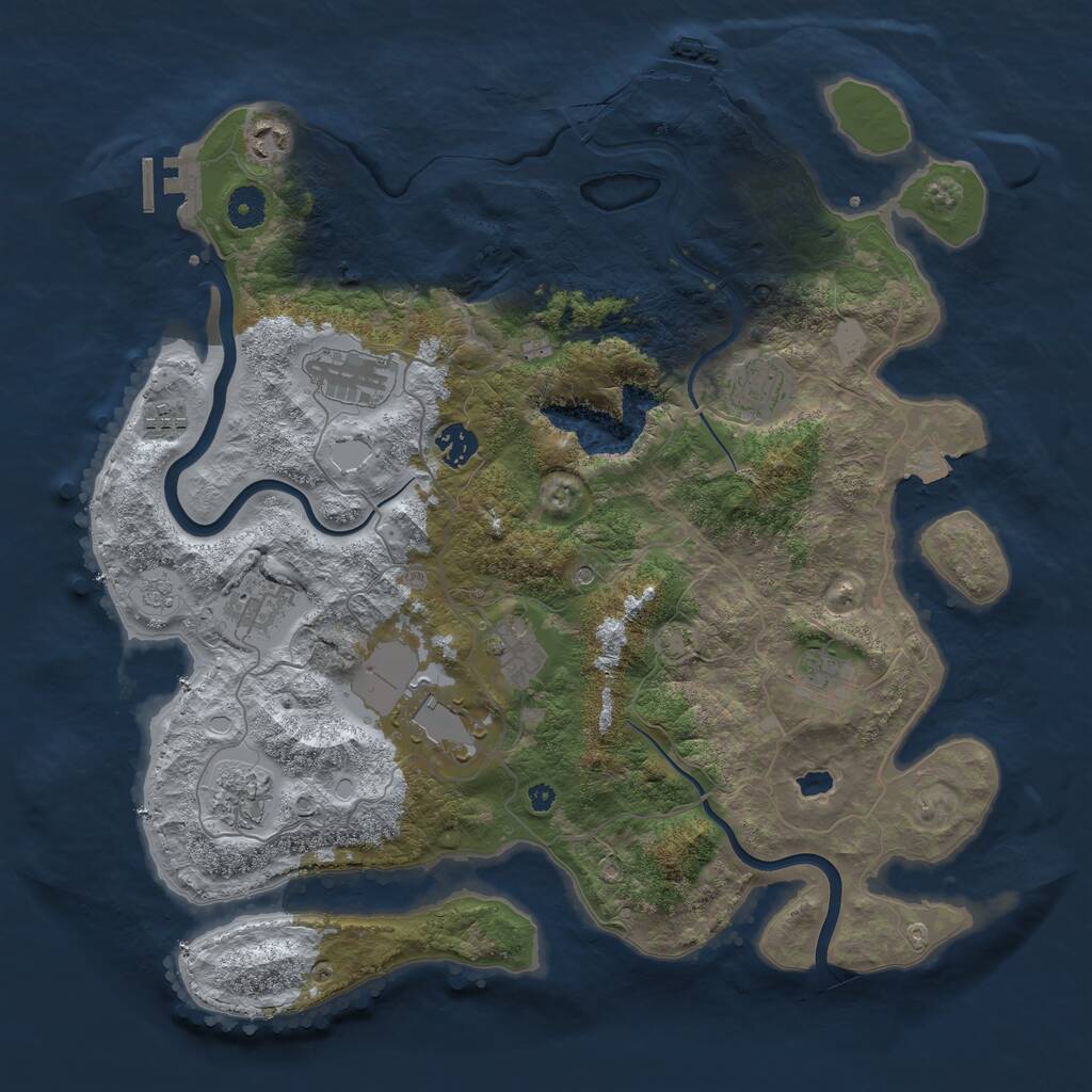 Rust Map: Procedural Map, Size: 4000, Seed: 2469943, 16 Monuments