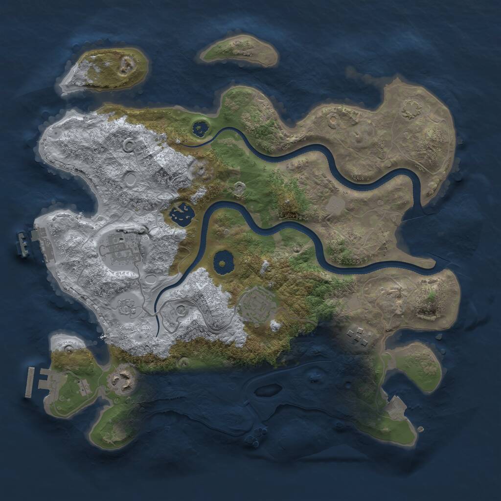 Rust Map: Procedural Map, Size: 3285, Seed: 890576945, 11 Monuments