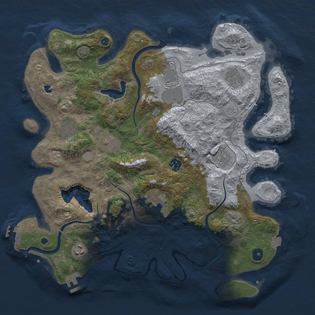 Rust Map: Procedural Map, Size: 4000, Seed: 998200, 15 Monuments