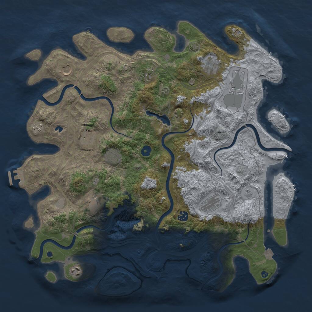 Rust Map: Procedural Map, Size: 4450, Seed: 1534254040, 16 Monuments