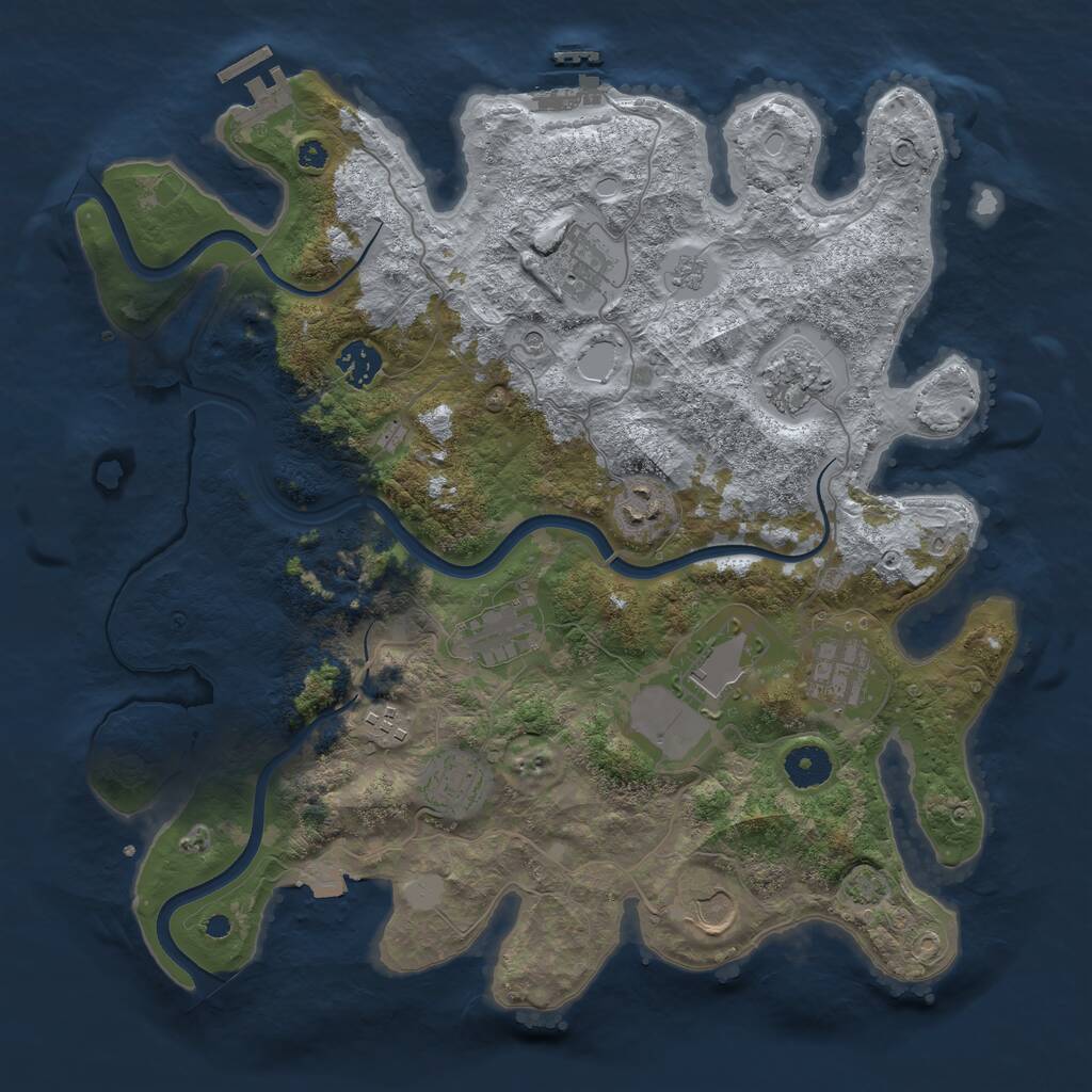 Rust Map: Procedural Map, Size: 3750, Seed: 260667, 16 Monuments