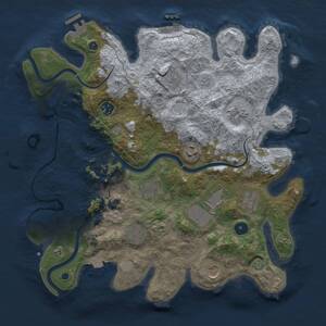 Thumbnail Rust Map: Procedural Map, Size: 3750, Seed: 260667, 16 Monuments