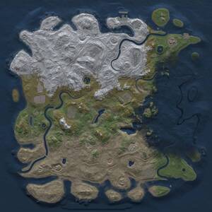 Thumbnail Rust Map: Procedural Map, Size: 4800, Seed: 490385542, 17 Monuments