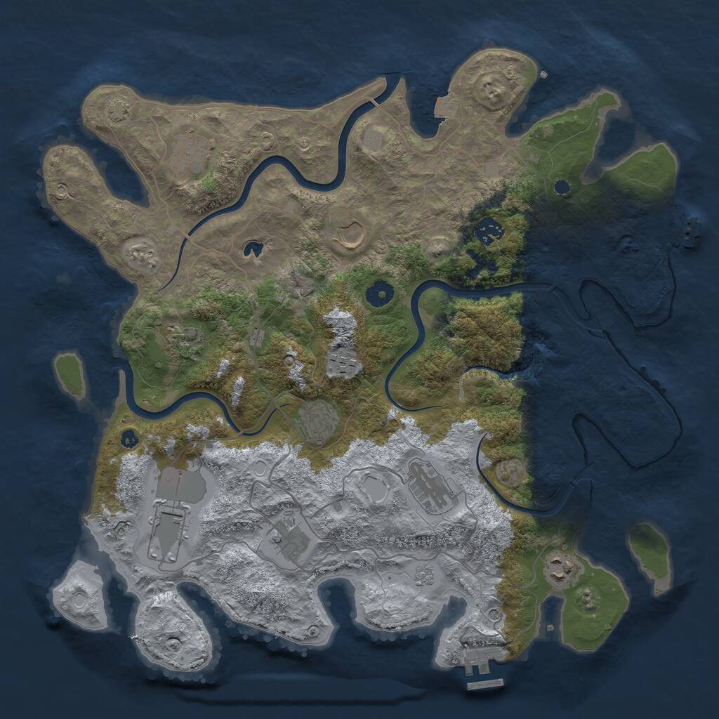 Rust Map: Procedural Map, Size: 4000, Seed: 1289941856, 16 Monuments